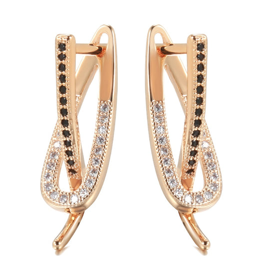 Rose Gold Zirconia Fashion Earring