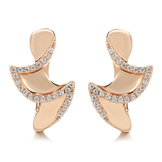 Unique Folding Clip Rose Gold Fashion Earring