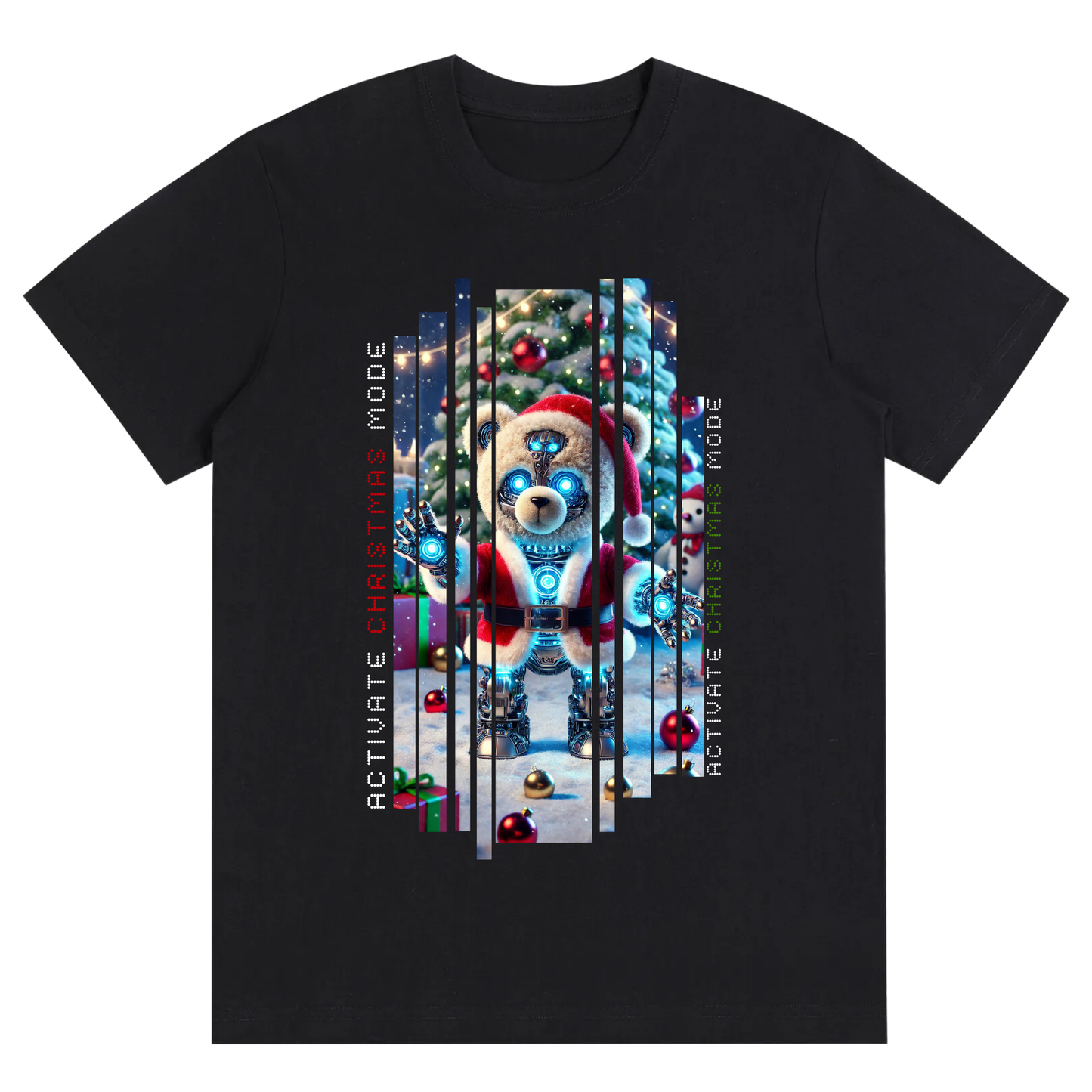 Activate Christmas Mod Unique Robotic Style Santa Bear Christmas T-shirt