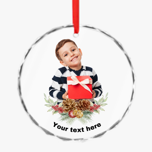 Custom Photo & Text Holiday Custom Photo & Text Holiday Ornament Ornament Christmas tree Ornaments