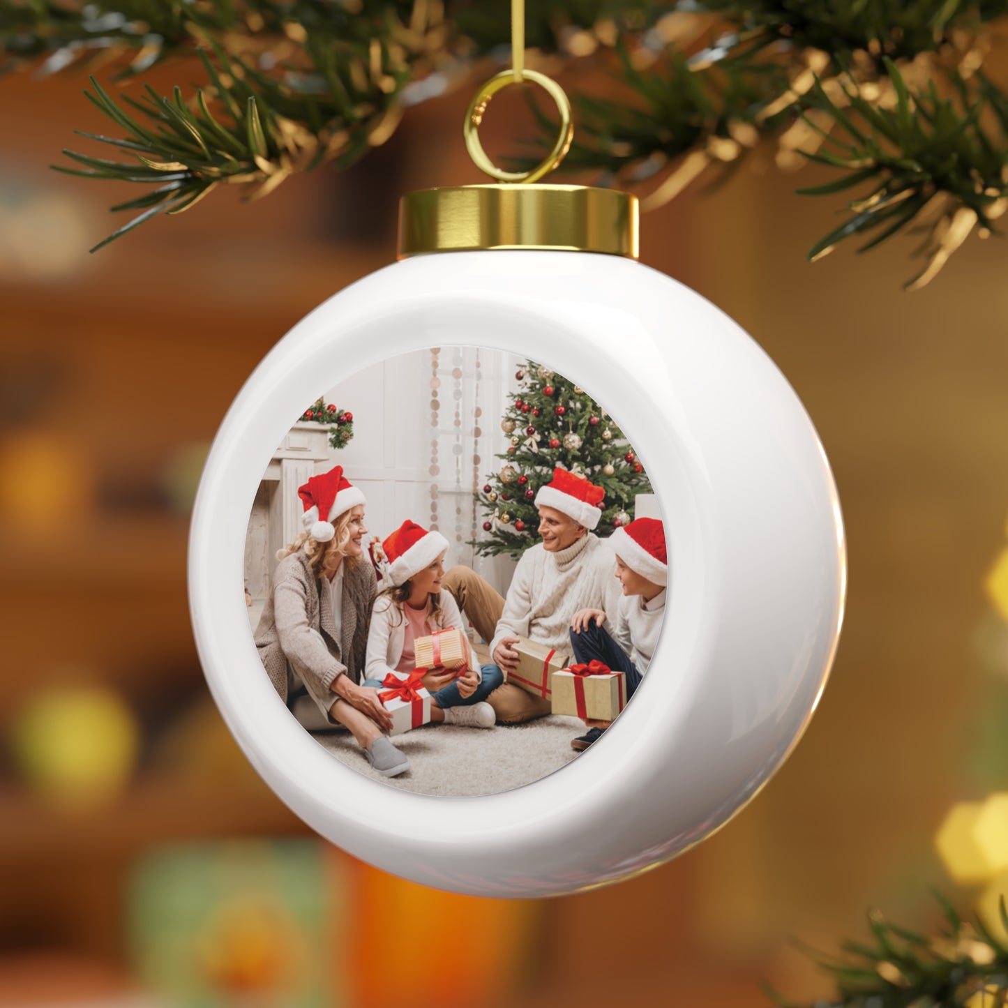 Personalized Ceramic 3" diameter Christmas Ball Ornament