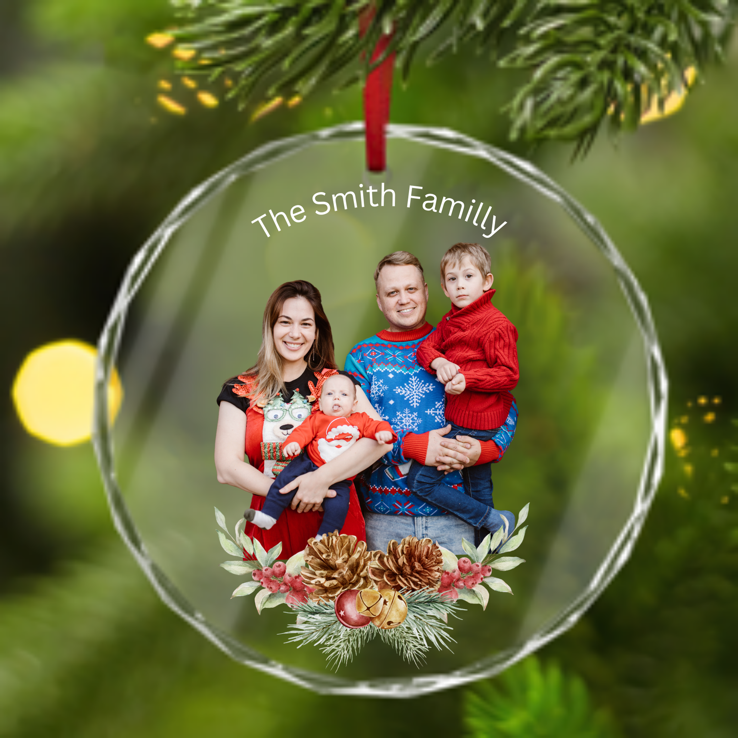 Custom Photo & Text Holiday Custom Photo & Text Holiday Ornament Ornament Christmas tree Ornaments