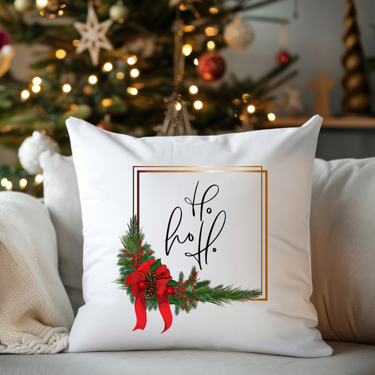 Christmas Faux Suede Square Pillow Throw Pillow with Recycled Polyester Insert Holiday Decoration