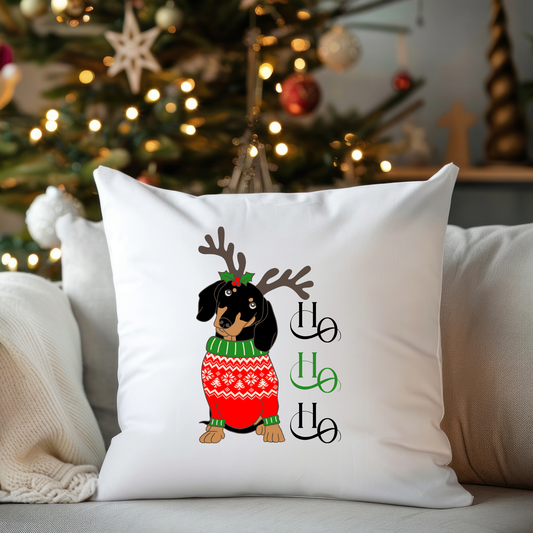 Christmas Faux Suede Square Pillow Throw Pillow with Recycled Polyester Insert Holiday Decoration