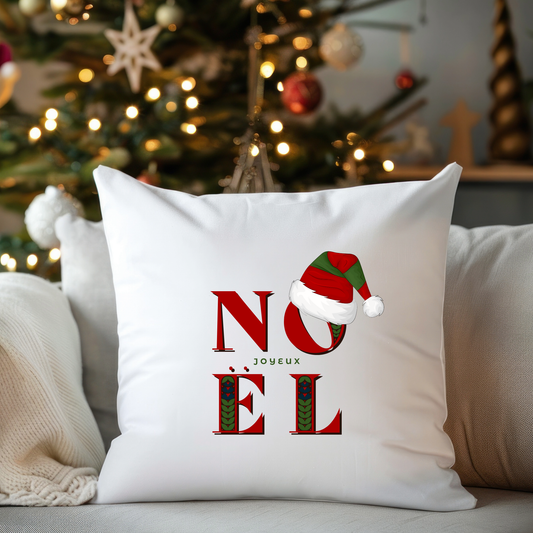 Christmas Faux Suede Square Pillow Throw Pillow with Recycled Polyester Insert Holiday Decoration