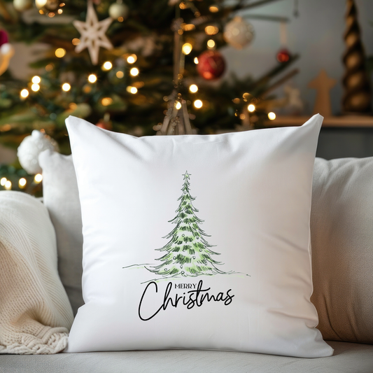 Christmas Faux Suede Square Pillow Throw Pillow with Recycled Polyester Insert Holiday Decoration