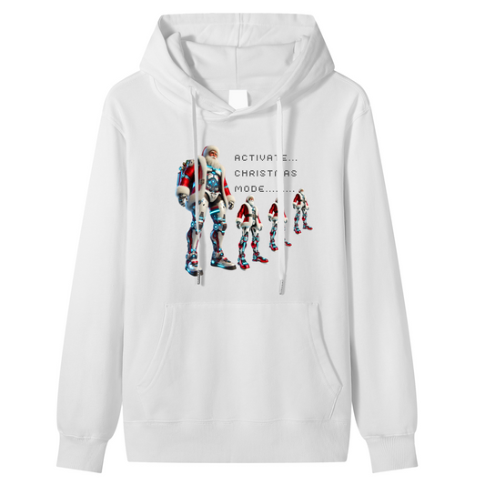 Unisex Premium Cotton "Activate Christmas Mode" Cyborg Santa Evolution Hoodie