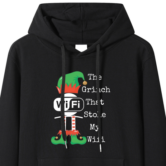 Unisex Premium Cotton The Grinch That Stole My WiFi" Funny Holiday Hoodie