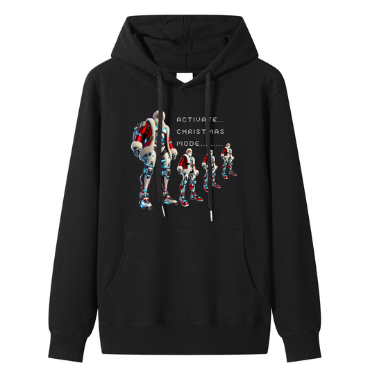 Unisex Premium Cotton "Activate Christmas Mode" Cyborg Santa Evolution Hoodie