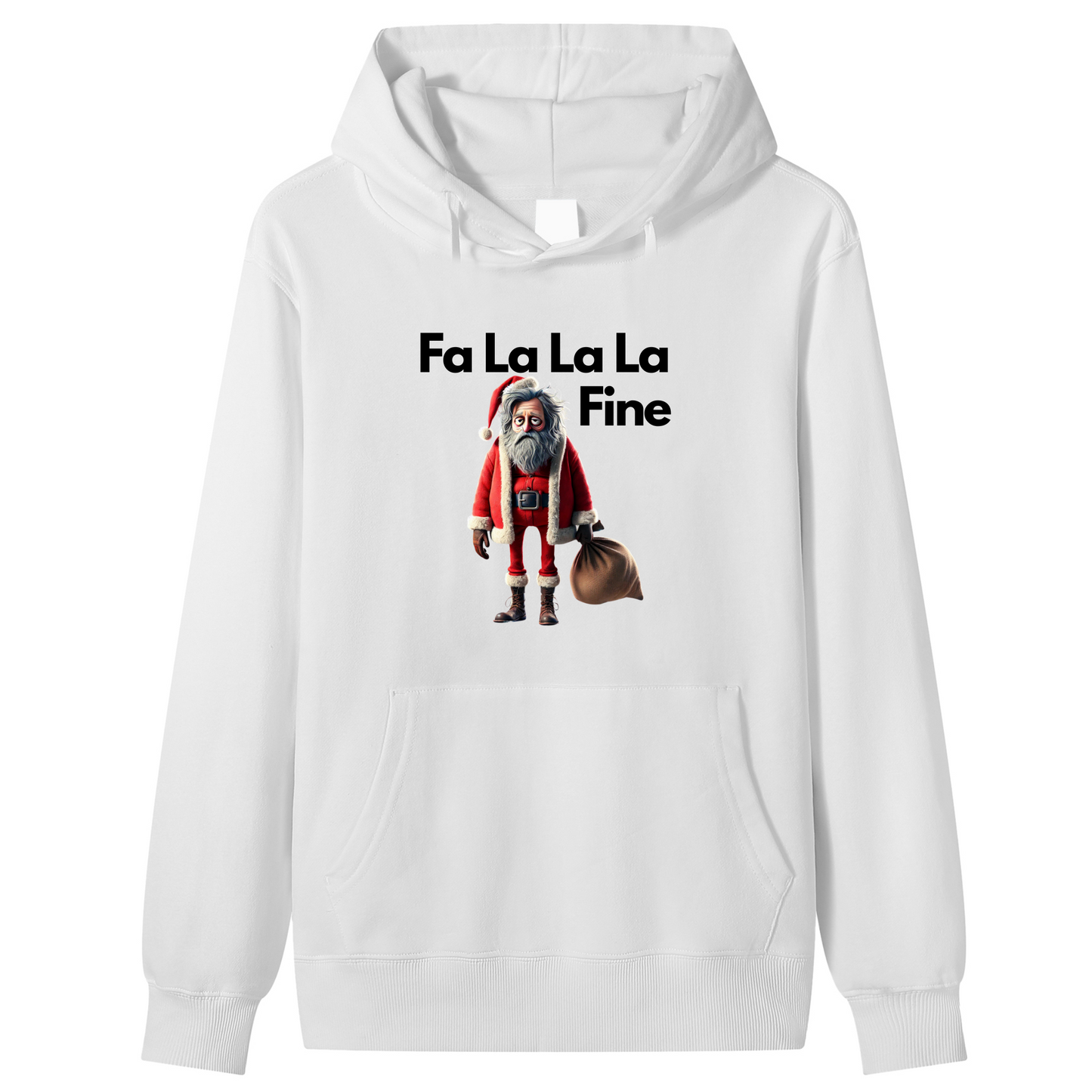 Unisex Premium Cotton Fa La La La Fine" Grumpy Santa Holiday Hoodie