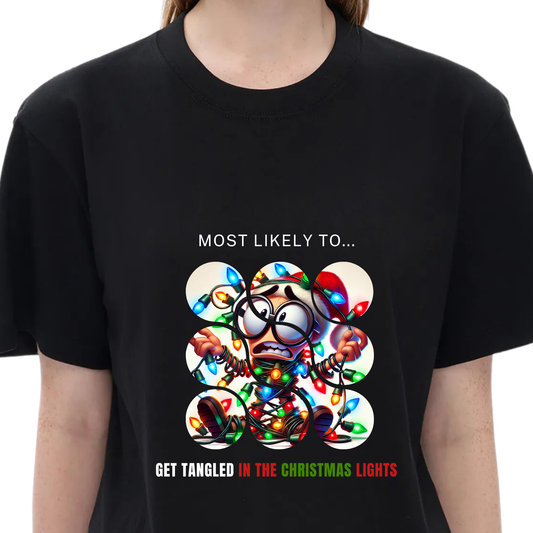 Holiday Tangle Tee – Most Likely to Get Tangled in the Christmas Lights T-shirt