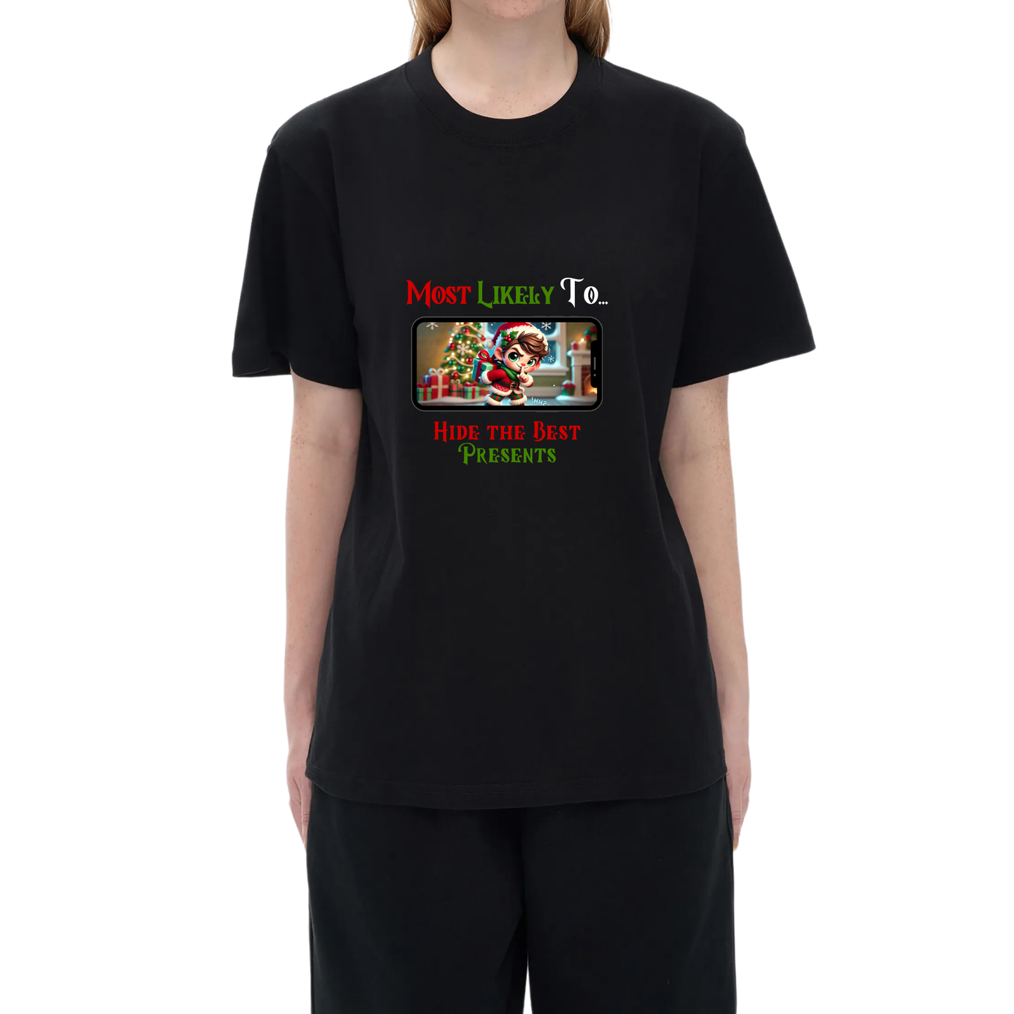 Humor Unisex Festive Secret Santa Tee – Most Likely to Hide the Best Presents